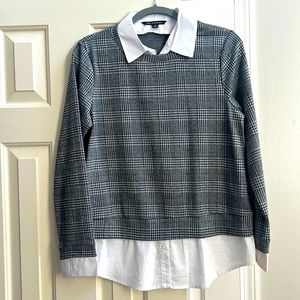 Sweater/blouse layered shirt